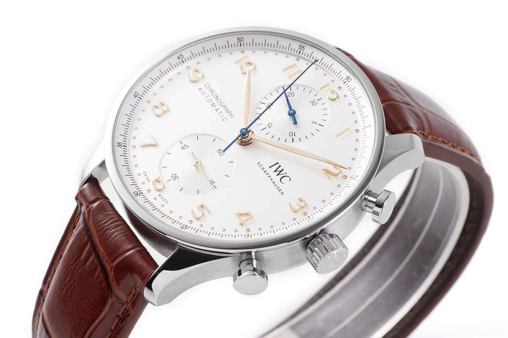 Portugieser Chronograph IW371611 White Dial in Steel