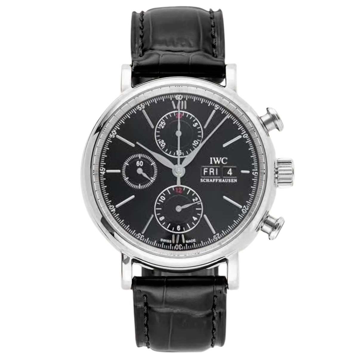 Portofino Chronograph IW391029 Edition “150 Years” Black Dial in Steel