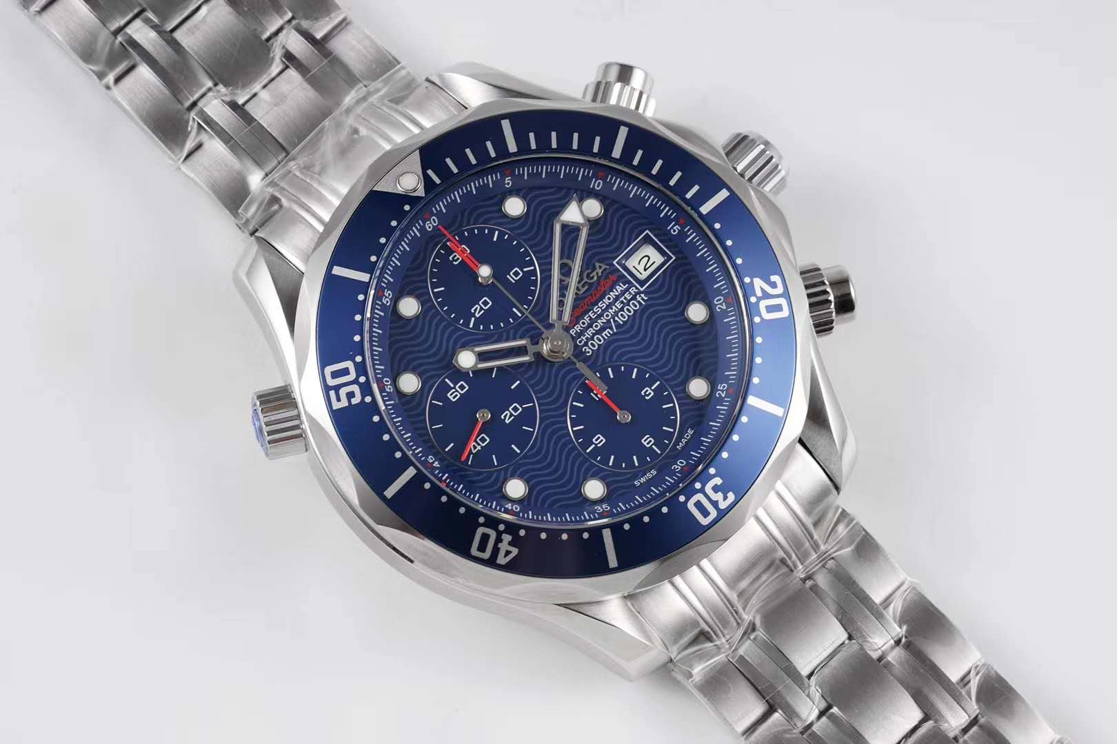 Seamaster Diver 300m Chronograph Blue Dial on Bracelet