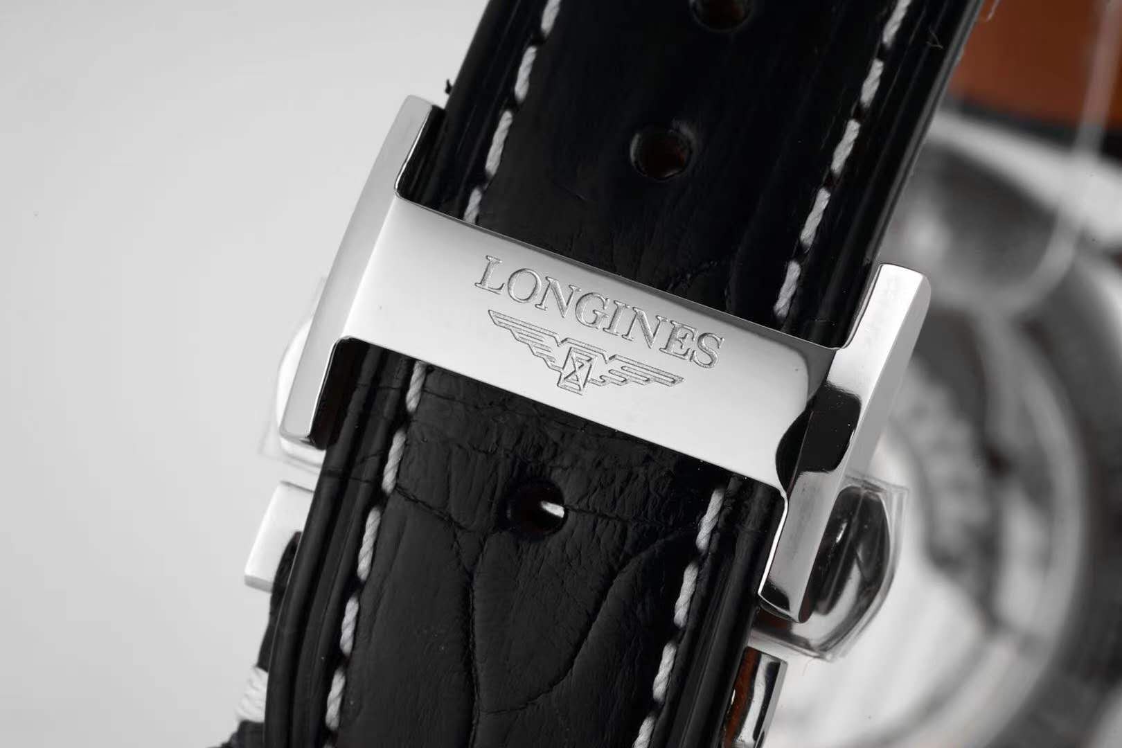 Master Collection White Dial on Black Leather Strap