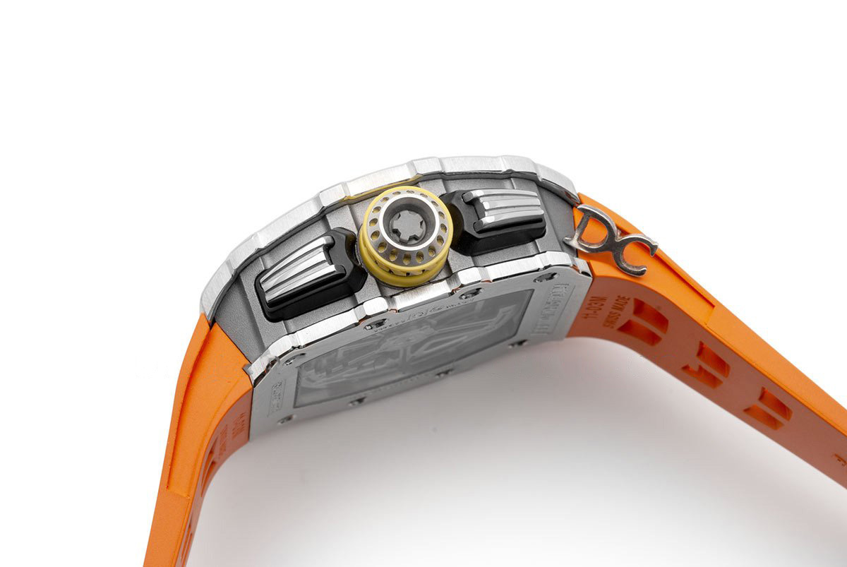 RM 011-03 Automatic Flyback Chronograph in Titanium on Orange Rubber