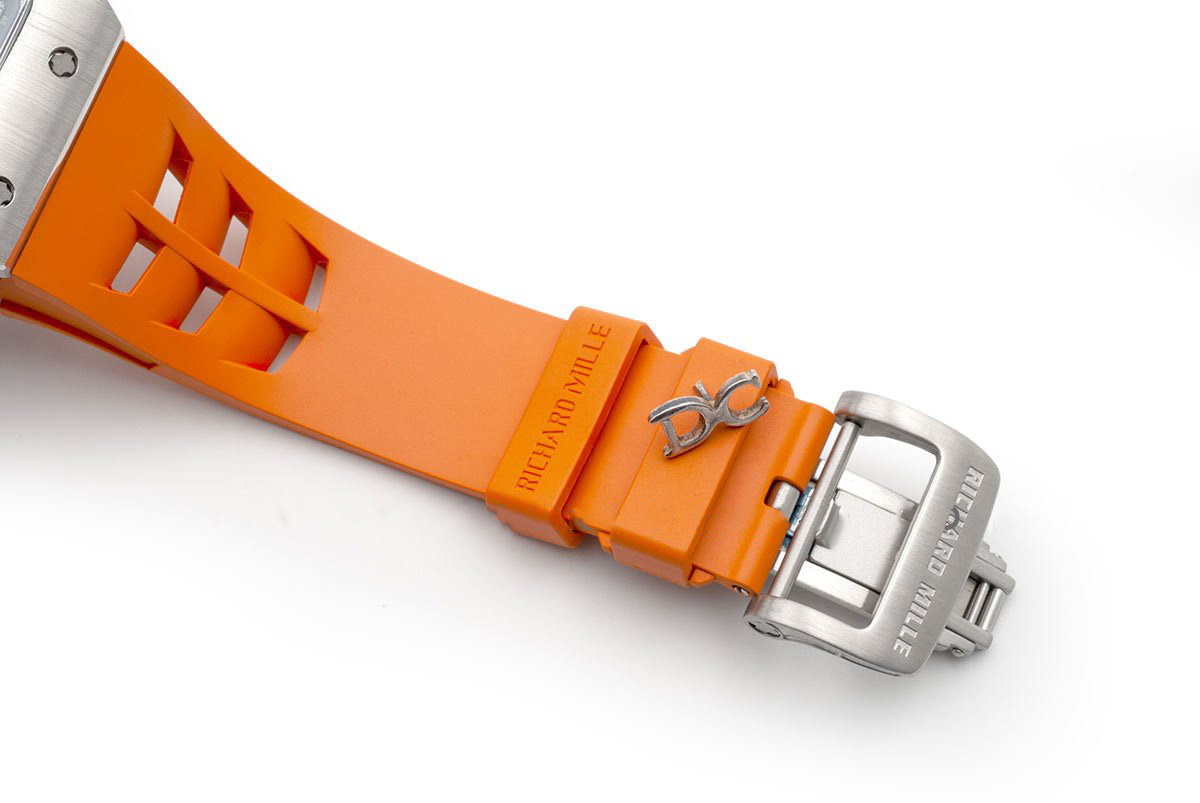 RM 011-03 Automatic Flyback Chronograph in Titanium on Orange Rubber