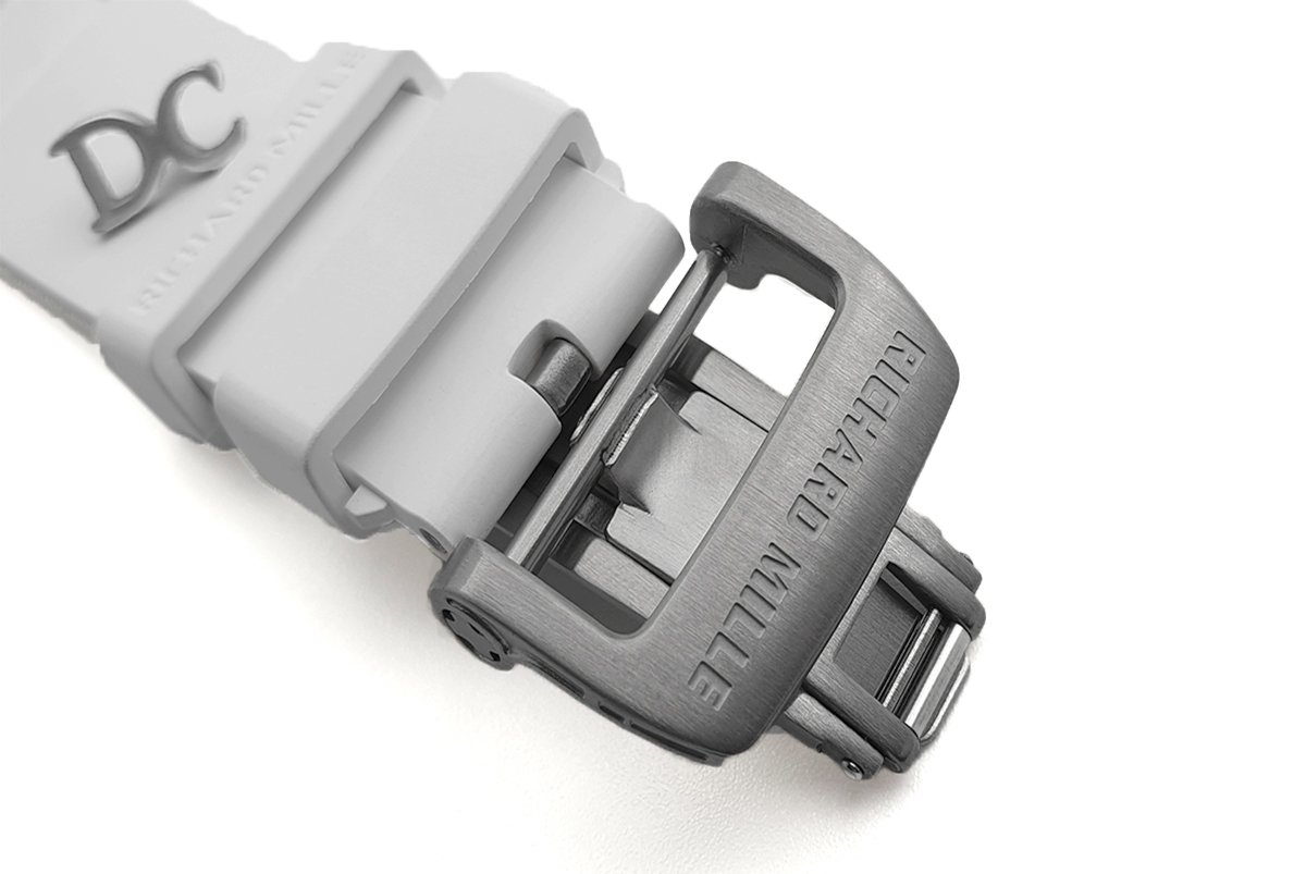 RM 011-02 Le Mans Classic Chronograph in Green on White Rubber Strap